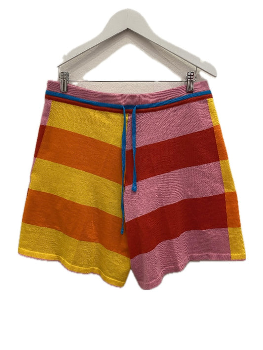 Knit Shorts Crop Stripe Bright